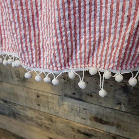 SALE-GB brand women's red and white candy stripped off shoulder dress size small - Picture 7 of 10